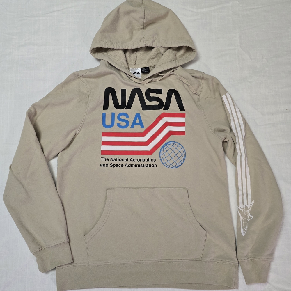 NASA Beige Graphic Hoodie - Branded Men’s Shirt